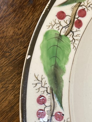 Lot 140 - A large Reilly creamware part dinner service