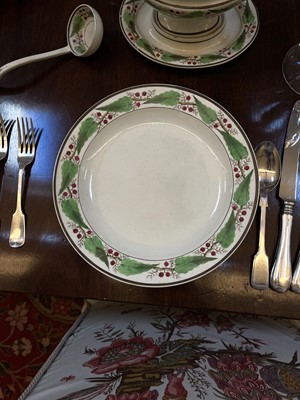Lot 140 - A large Reilly creamware part dinner service