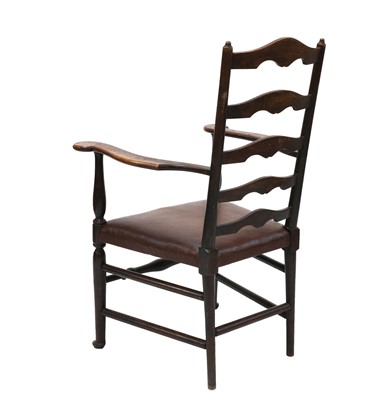 Lot 4 - An ash ladder back armchair