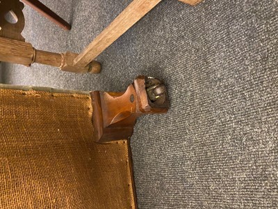 Lot 7 - A Victorian Gothic oak and ebonised daybed