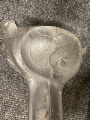 Lot 75 - A pair of Art Nouveau Kayserzinn pewter candlesticks