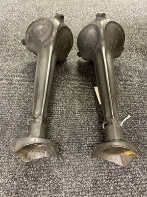Lot 75 - A pair of Art Nouveau Kayserzinn pewter candlesticks