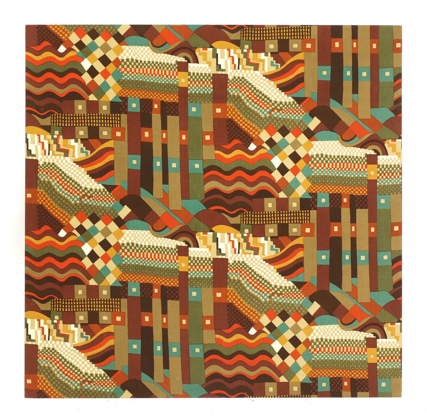 Lot 303 - A Liberty 'Bauhaus' mounted fabric panel