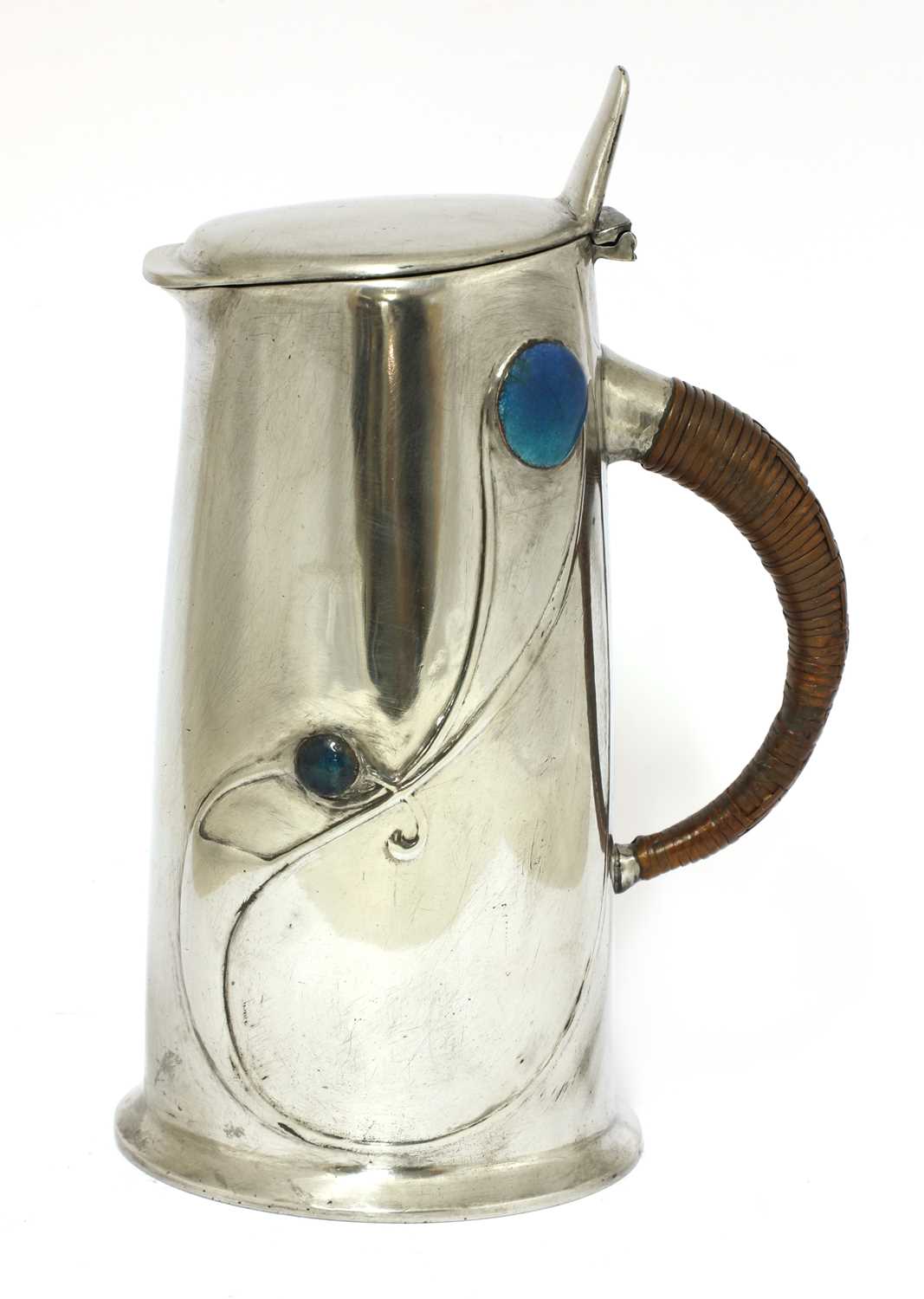 Lot 59 - A Liberty Tudric pewter and enamel jug