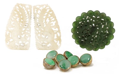 Lot 103 - A pair of Chinese jade plaques