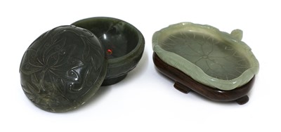 Lot 80 - A Chinese jade brush lick
