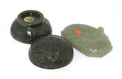 Lot 80 - A Chinese jade brush lick