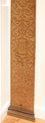 Lot 5 - A carved oak pilaster