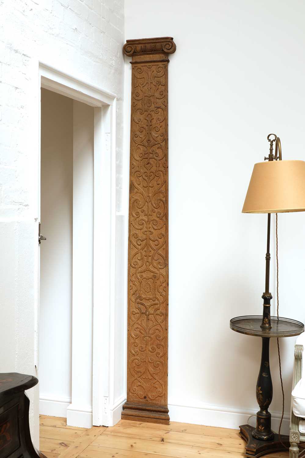 Lot 5 - A carved oak pilaster