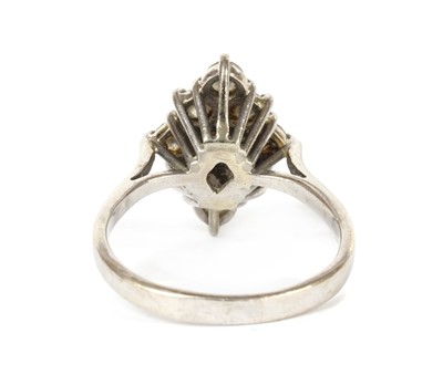 Lot 1200 - A white gold diamond lozenge shaped cluster ring
