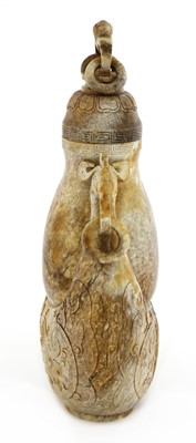Lot 94 - A Chinese jade vase and cover