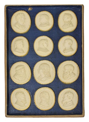 Lot 42 - A box of grand tour plaster intaglios
