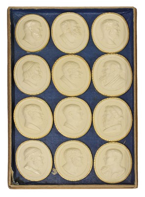 Lot 42 - A box of grand tour plaster intaglios