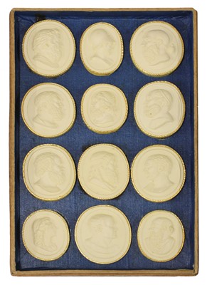 Lot 42 - A box of grand tour plaster intaglios