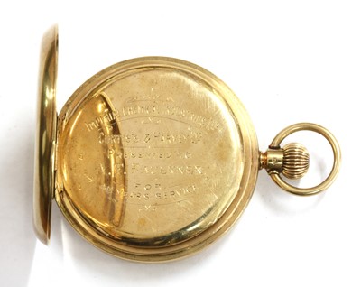 Lot 217 - A 9ct gold Rotherham & Sons top wind open-faced pocket watch