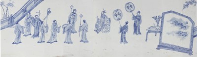 Lot 28 - A Chinese blue and white brush pot