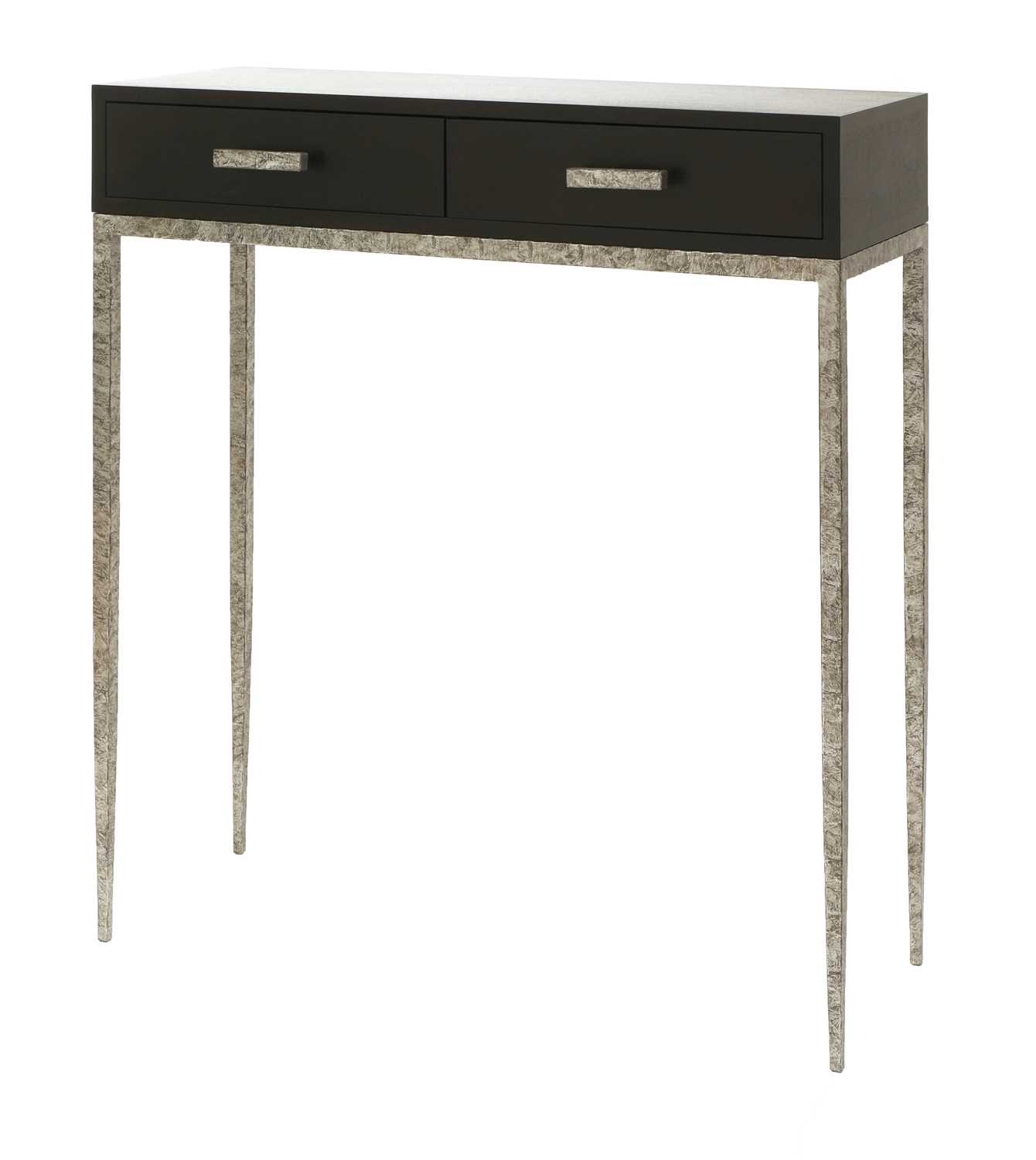 Lot 756 - A contemporary stained oak console table
