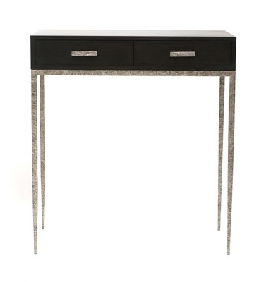 Lot 756 - A contemporary stained oak console table