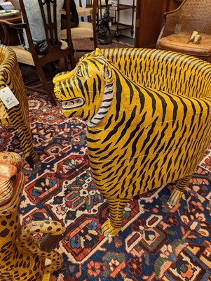 Lot 32 - A pair of carved wooden papier mâché and painted chairs