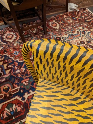 Lot 32 - A pair of carved wooden papier mâché and painted chairs
