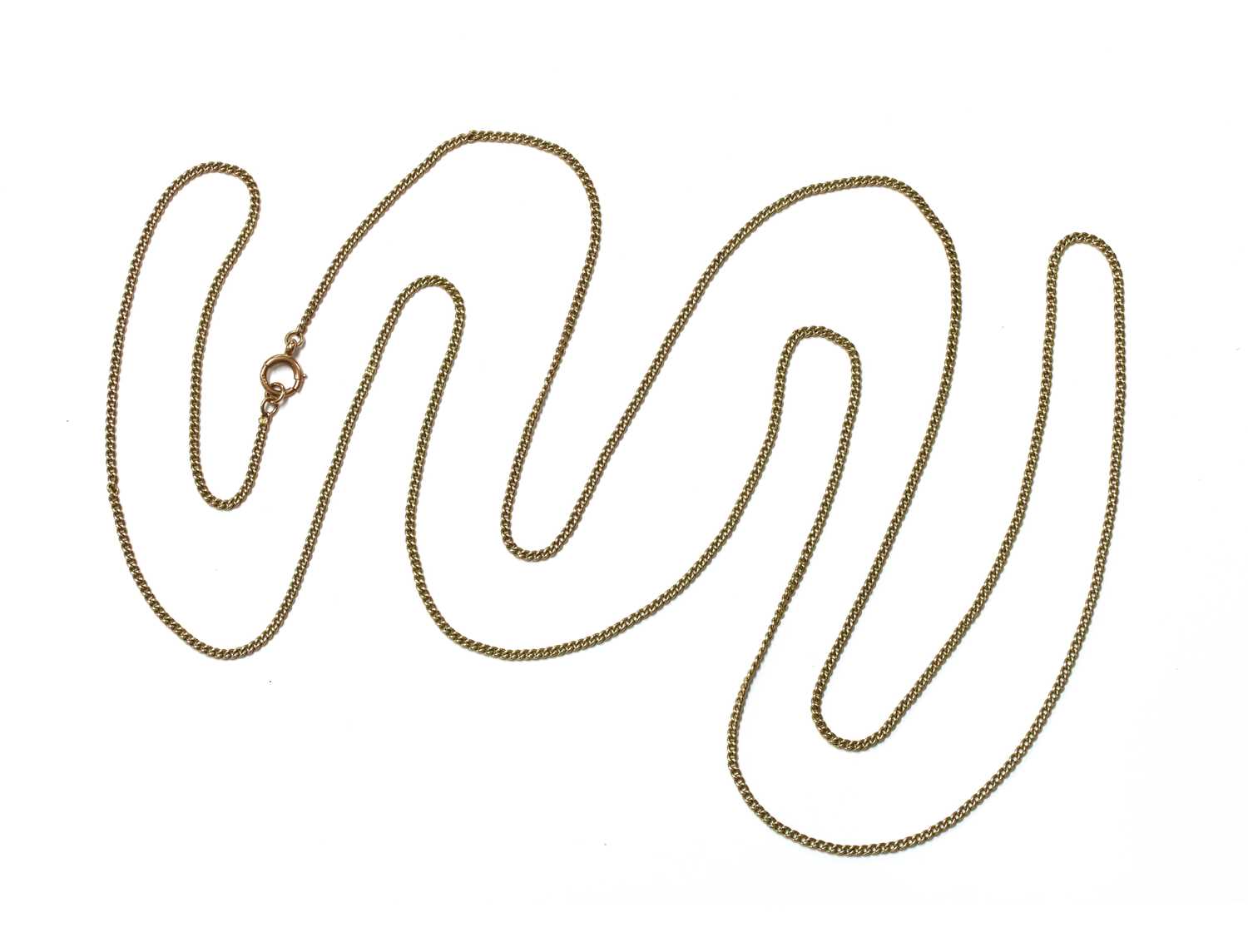 Lot 35 - A gold curb link guard chain