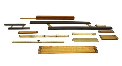 Lot 159 - Ten rulers and two parallel rules including ivory