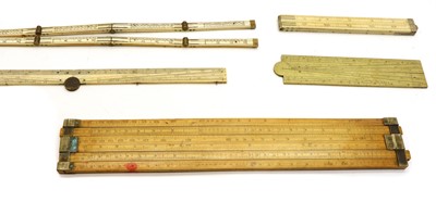 Lot 159 - Ten rulers and two parallel rules including ivory