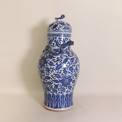 Lot 30 - A Chinese blue and white vase and cover