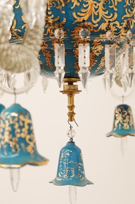 Lot 87 - A Bohemian blue and clear glass chandelier for the Persian market