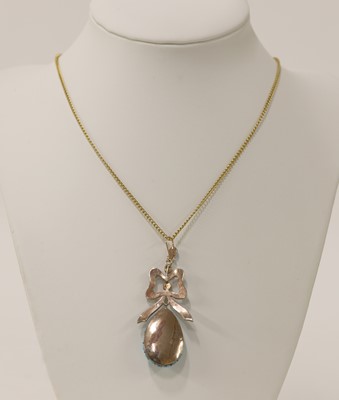 Lot 63 - A Victorian gold turquoise pendant