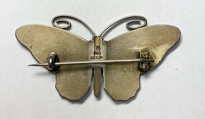Lot 97 - A Norwegian silver enamel butterfly brooch, by Marius Hammer
