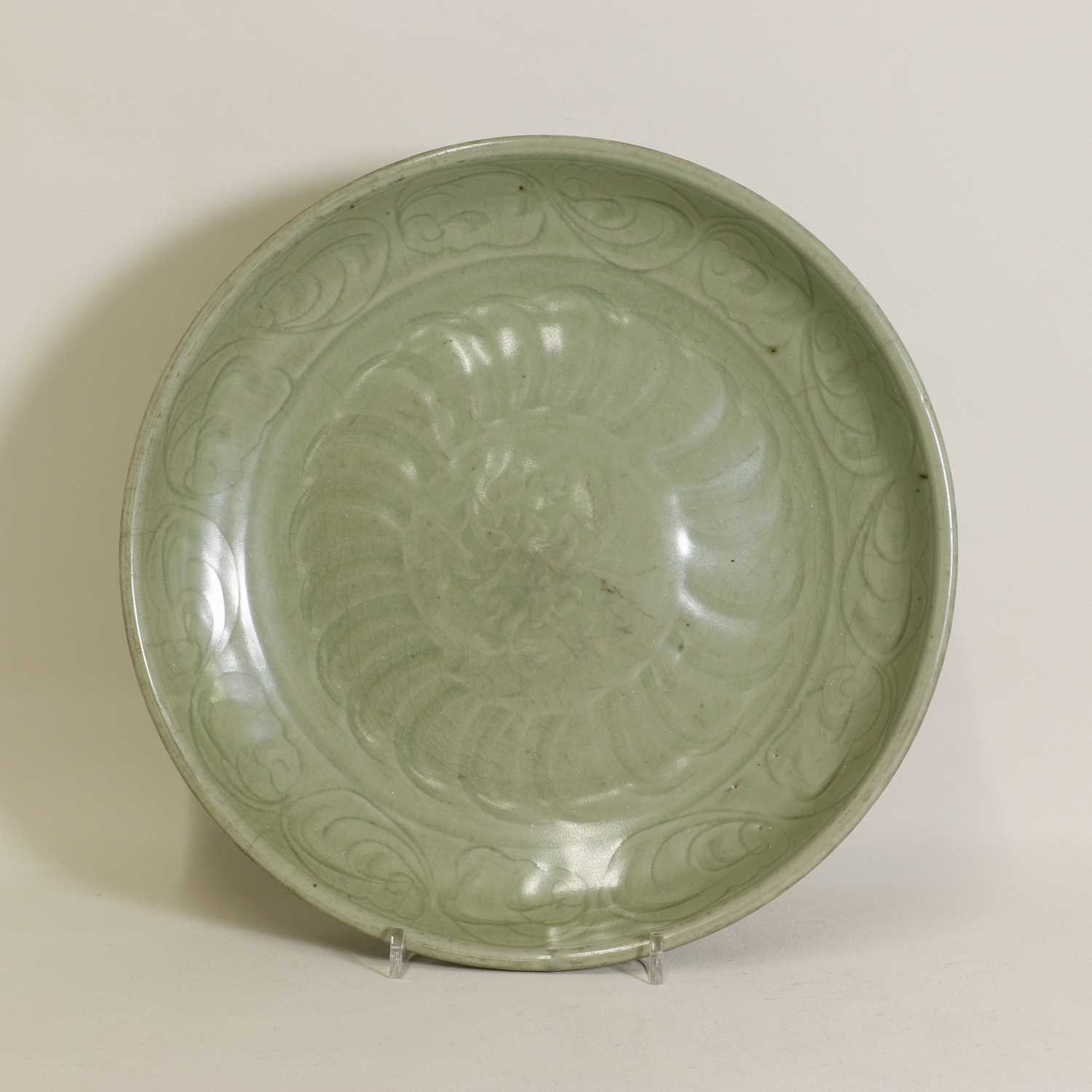 Lot 15 - A Chinese Longquan celadon dish