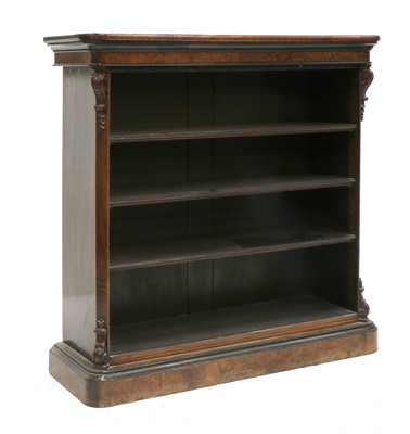 Lot 445 - A Victorian figured walnut open bookcase