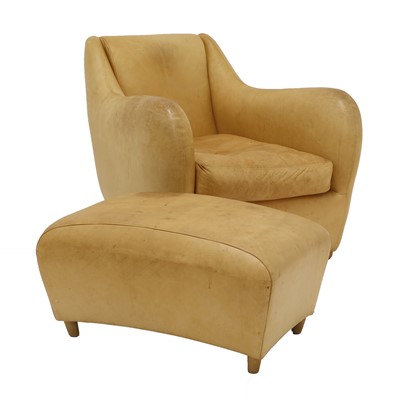 Lot 543 - A 'Balzac' chair and footstool