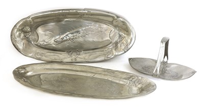 Lot 92 - Two Kayserzinn pewter oval trays