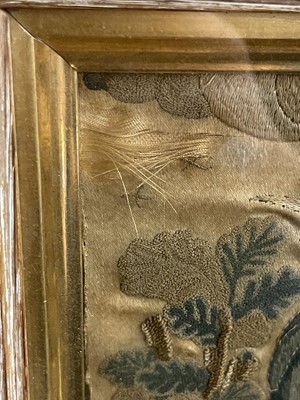 Lot 594 - A silk needlework picture