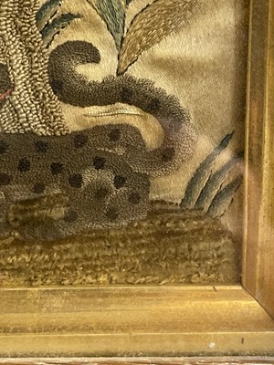 Lot 594 - A silk needlework picture