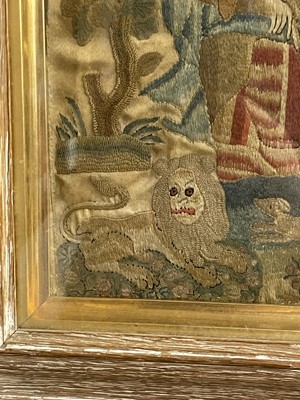 Lot 594 - A silk needlework picture
