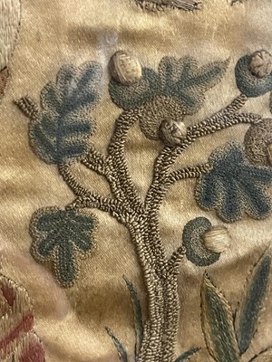 Lot 594 - A silk needlework picture