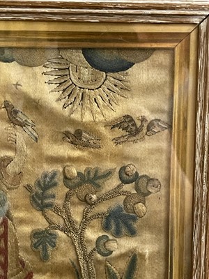 Lot 594 - A silk needlework picture