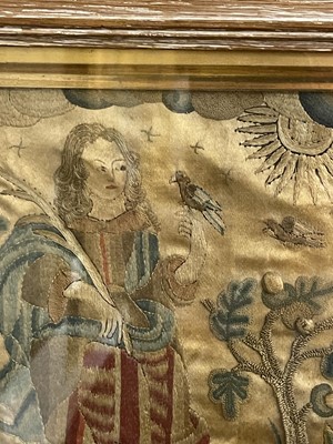 Lot 594 - A silk needlework picture