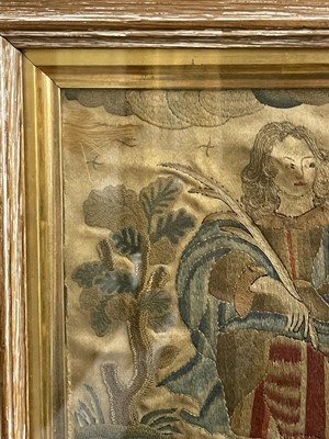 Lot 594 - A silk needlework picture