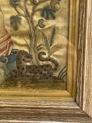 Lot 594 - A silk needlework picture