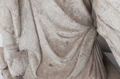 Lot 90 - A fragmentary Roman-style carved marble figure of a female