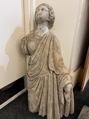 Lot 90 - A fragmentary Roman-style carved marble figure of a female