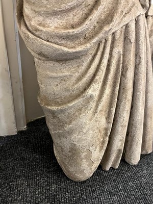 Lot 90 - A fragmentary Roman-style carved marble figure of a female