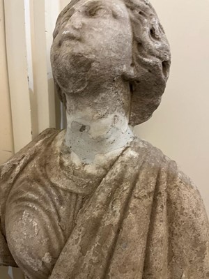 Lot 90 - A fragmentary Roman-style carved marble figure of a female