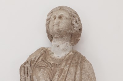 Lot 90 - A fragmentary Roman-style carved marble figure of a female