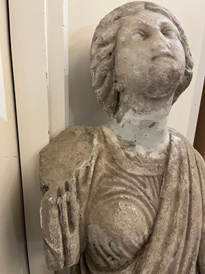 Lot 90 - A fragmentary Roman-style carved marble figure of a female