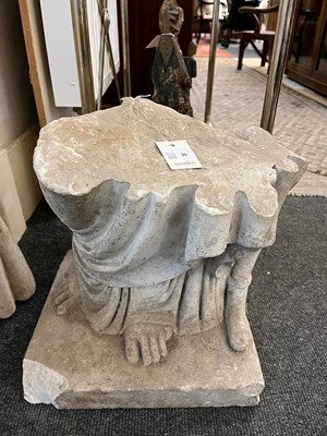 Lot 90 - A fragmentary Roman-style carved marble figure of a female